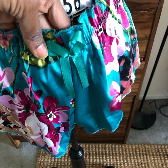 Sexy floral turquoise lingerie pajamas set - Picture 14 of 14